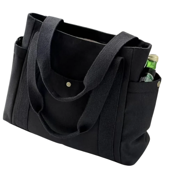 sac cabas tissu noir souple Beige-Kaki-Noir-ShopGET® 