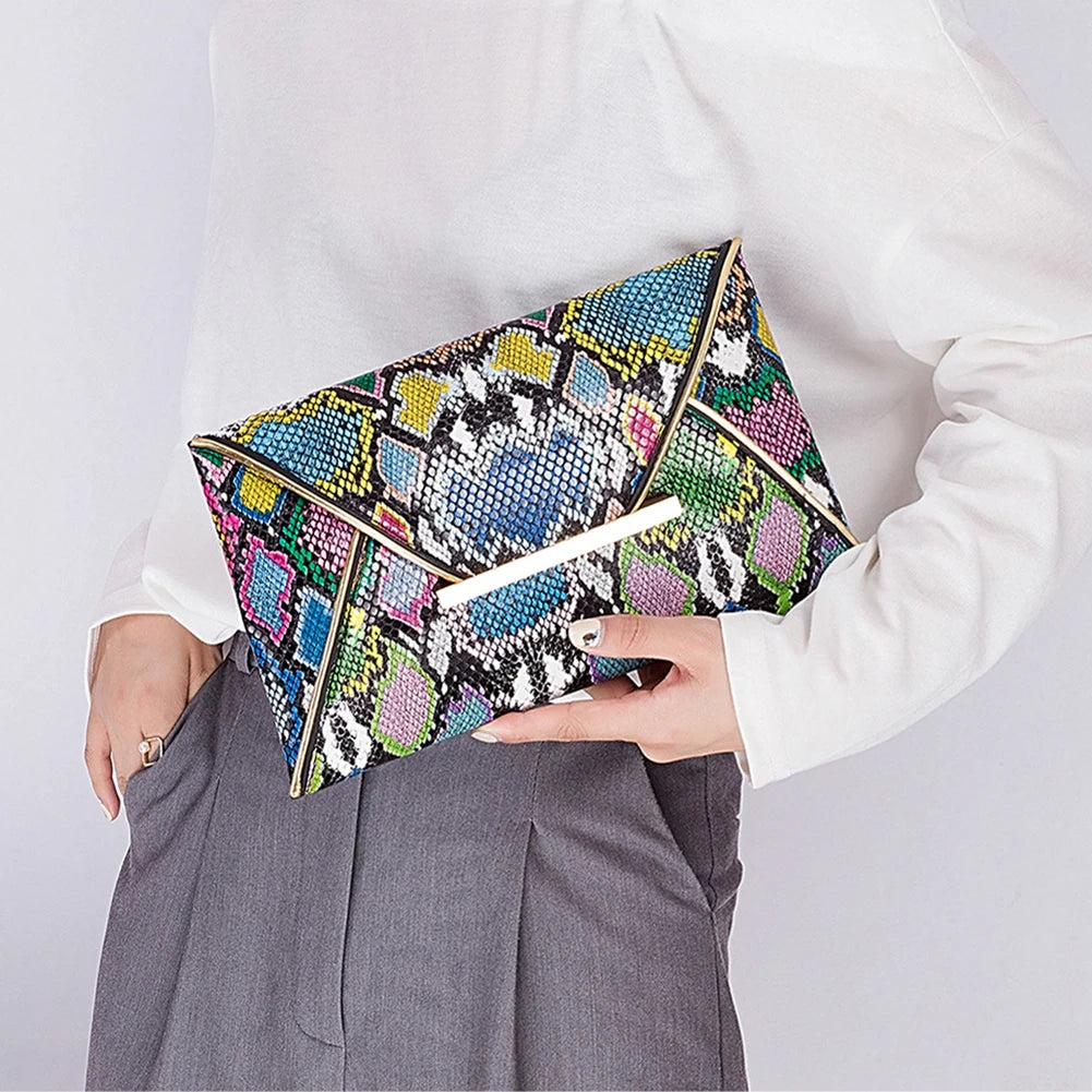 Pochette femme multicolore en cuir - ShopGET®
