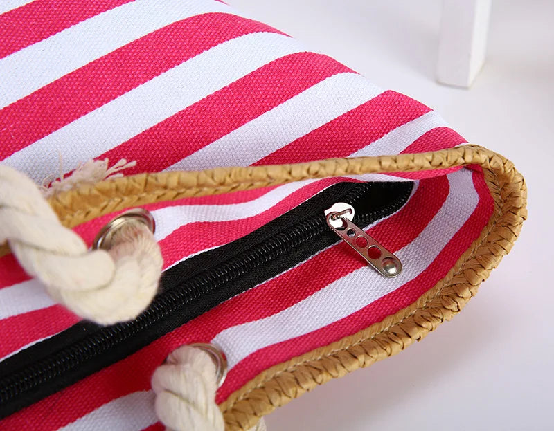 Cabas sac rose floral A-B-C-D-E-F-ShopGET® 