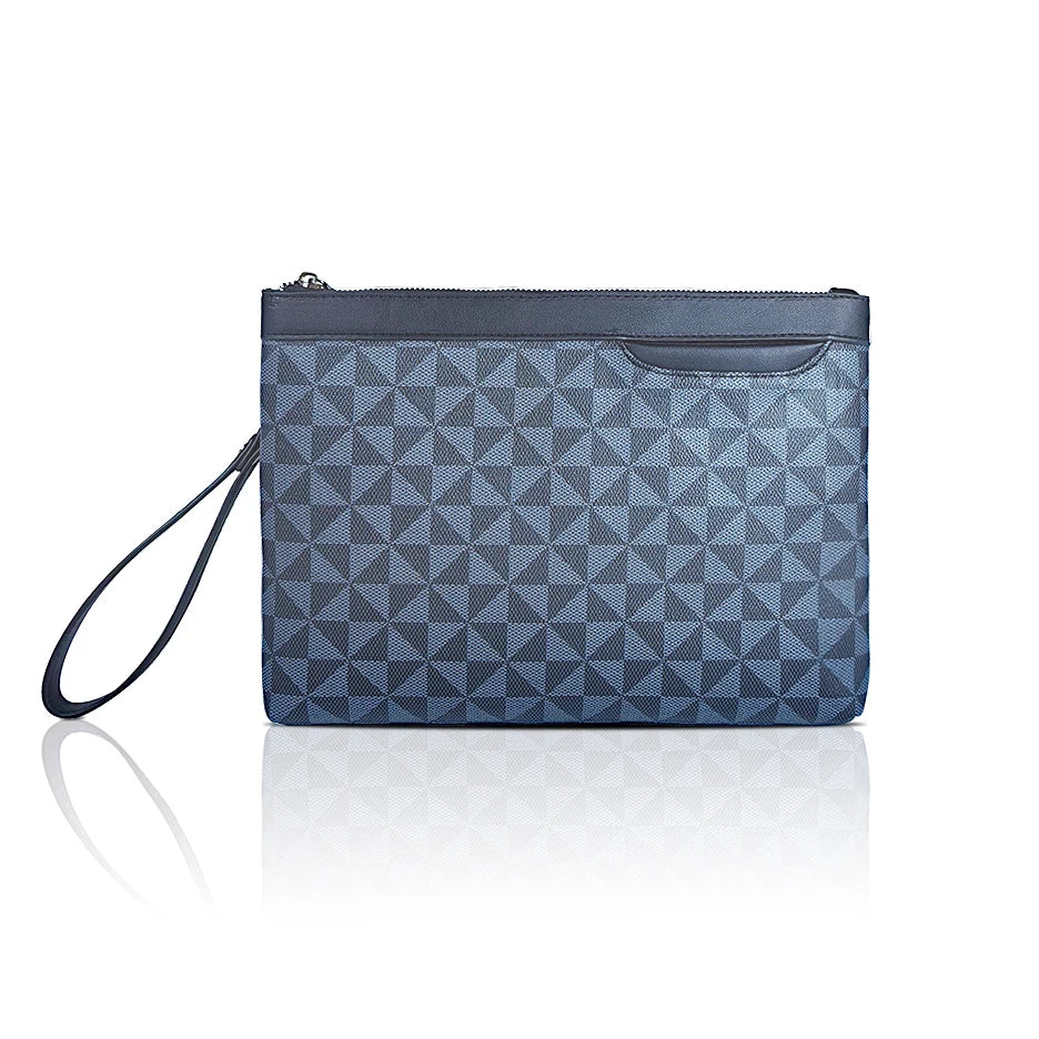 Pochette homme en plaid de couleur bleu Bleu-ShopGET® 