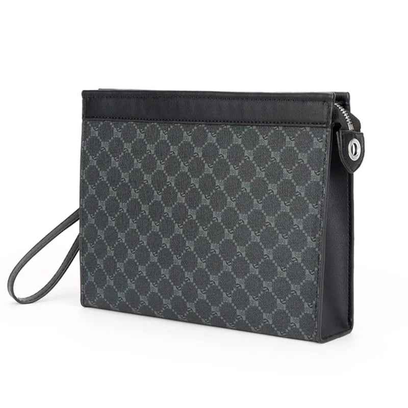 Pochette homme tendance en plaid Noir-ShopGET® 