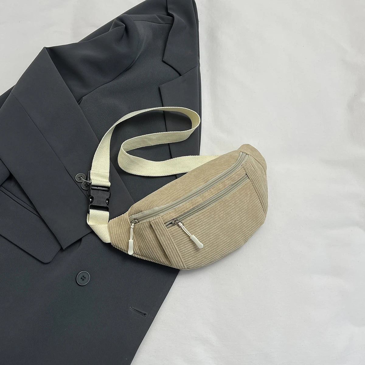 Sac banane femme en velours noir - ShopGET®