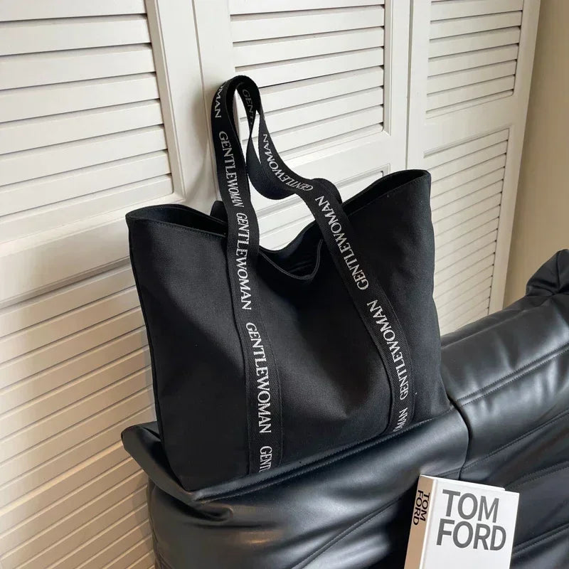 sac cabas tissu femme Noir-Beige-ShopGET® 