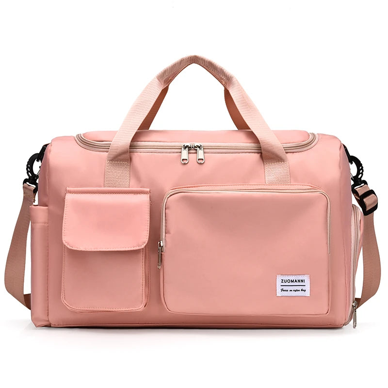 Sac weekend femme multi compartiment Vert-Bleu-Vert rose-Beige-Bleu A-Pourpre A-Gris-Rose A-Rose B-Kaki-Pourpre B-Bleu Ciel-Noir-ShopGET® 