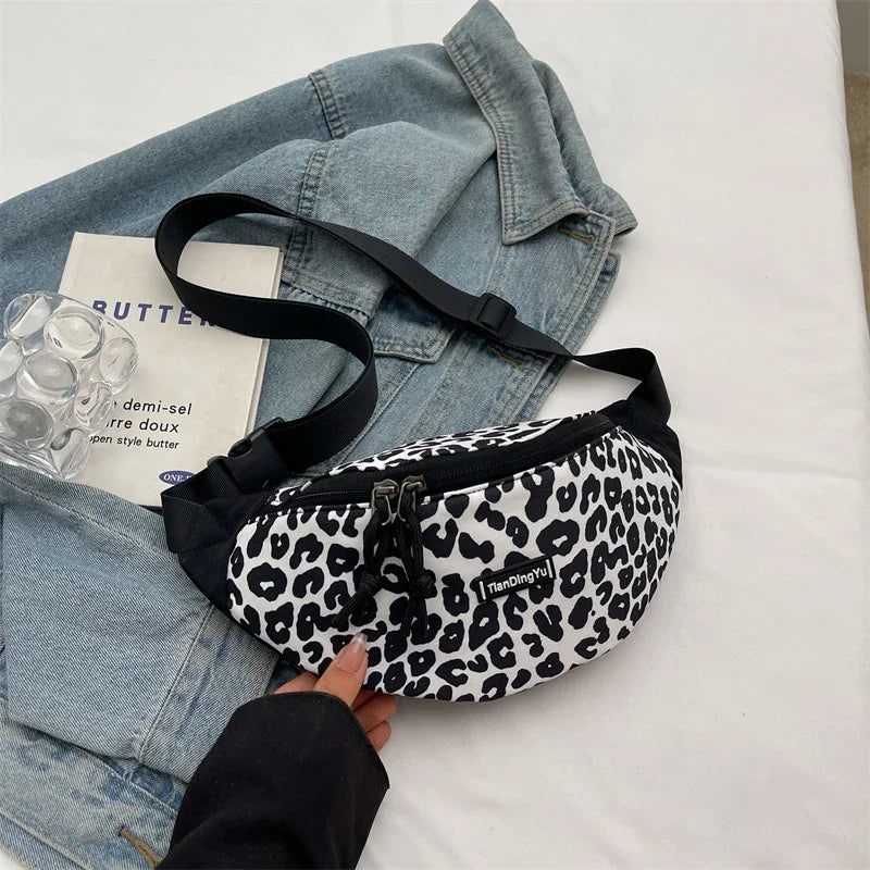 Sac banane léopard à bandoulière solide