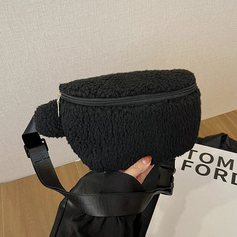 Sac banane velours moumoute de luxe