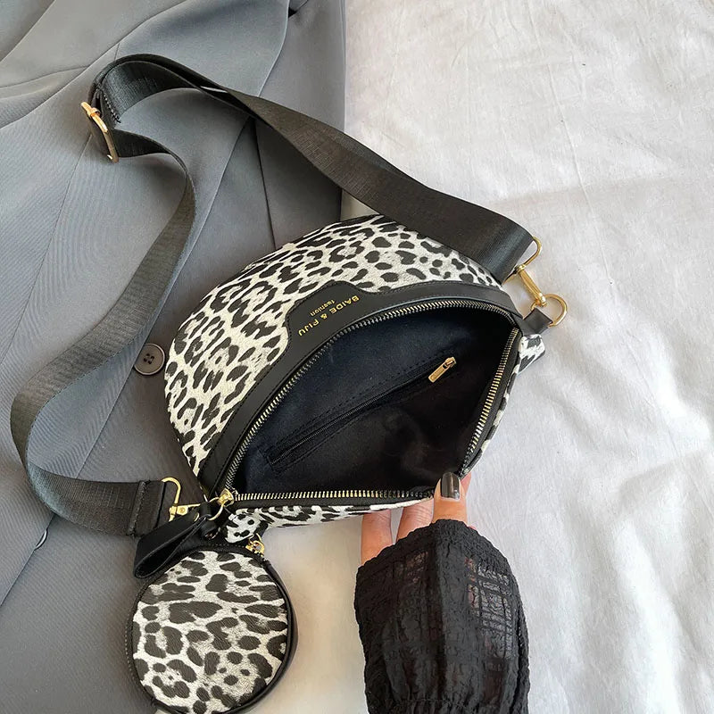 Sac banane léopard demi-lune de luxe