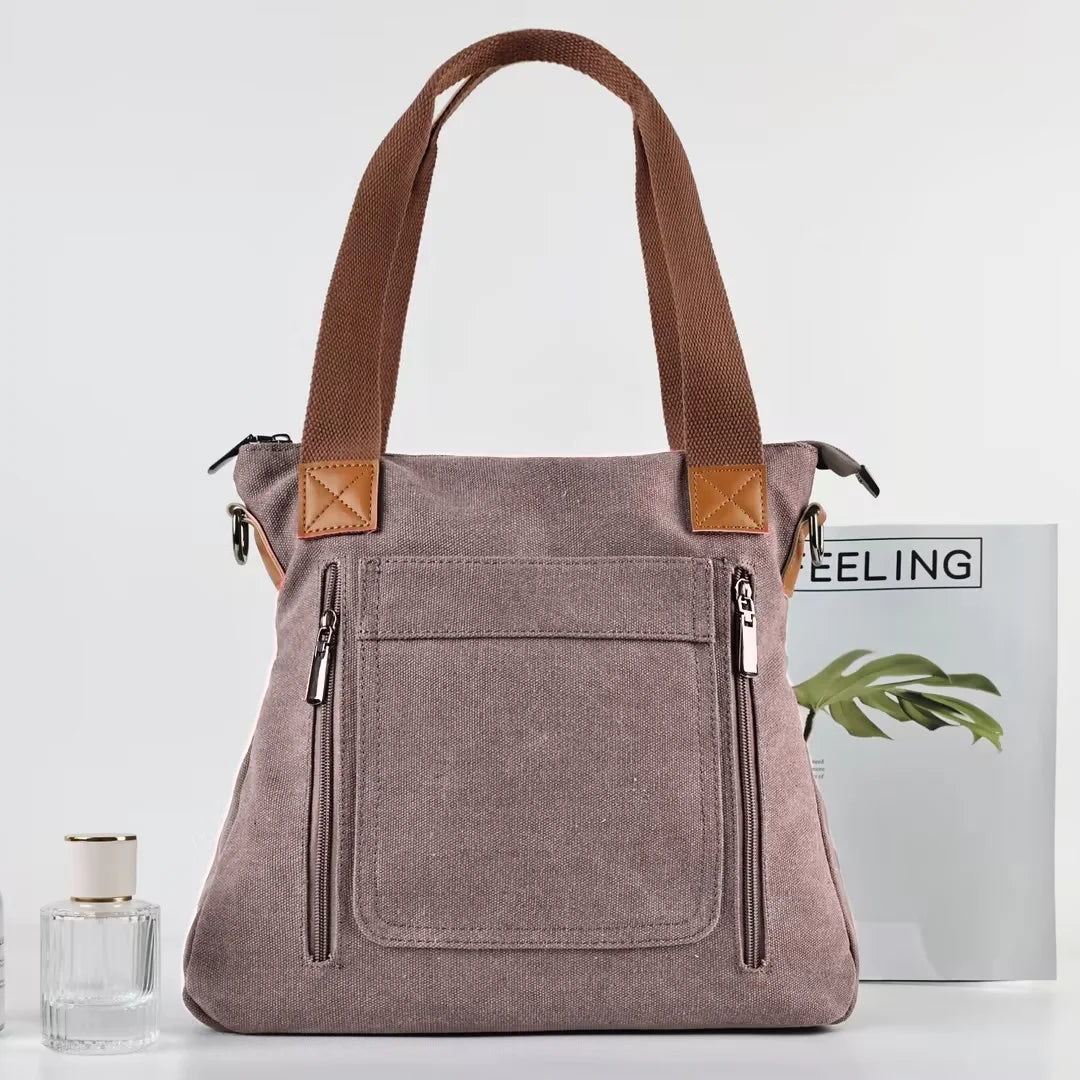 Sac cabas femme en tissu Canvas A-B-C-D-E-F-G-H-Noir-Marron-Bleu-Pourpre-I1-A-Gris-I1-B-I1-C-rose rouge-I1-D-I1-E-ShopGET® 