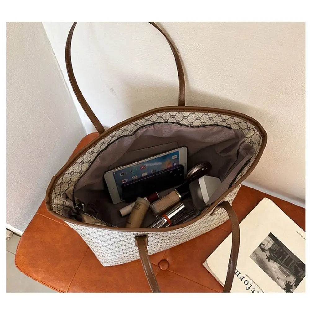 Sac cabas femme de très haute qualité Beige-kaki-Marron-ShopGET® 