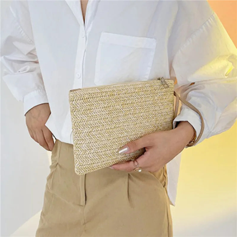 Pochette tissu femme Blanc-Kaki-ShopGET® 