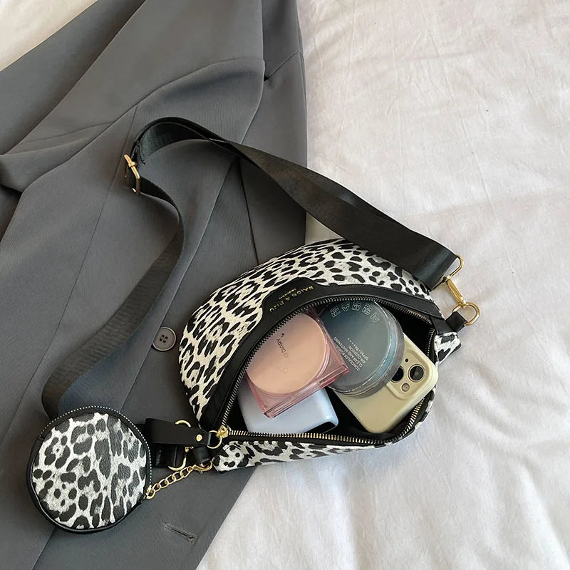 Sac banane léopard demi-lune de luxe