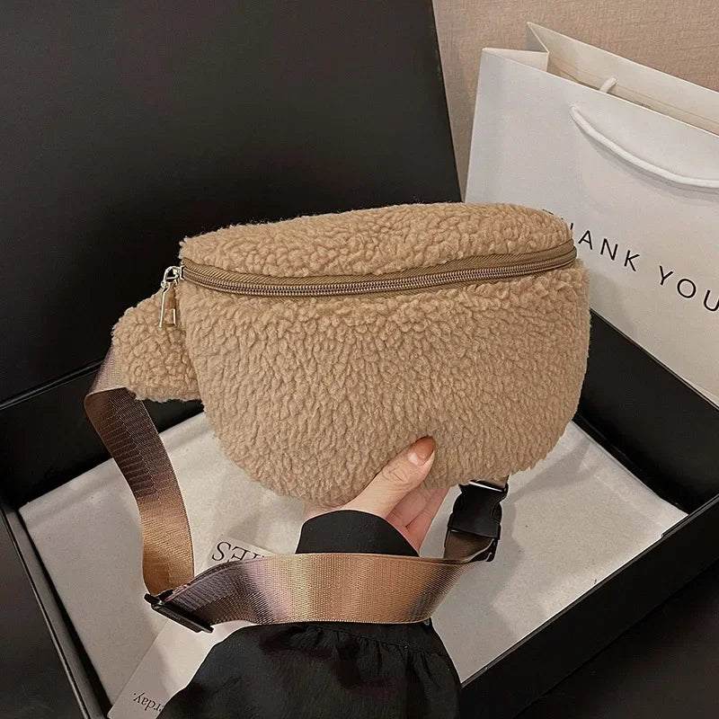 Sac banane velours moumoute de luxe