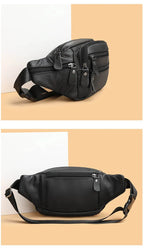 Sac banane en cuir camel homme