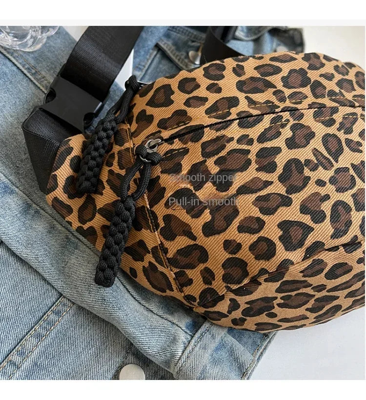 Sac banane léopard en canvas tendance