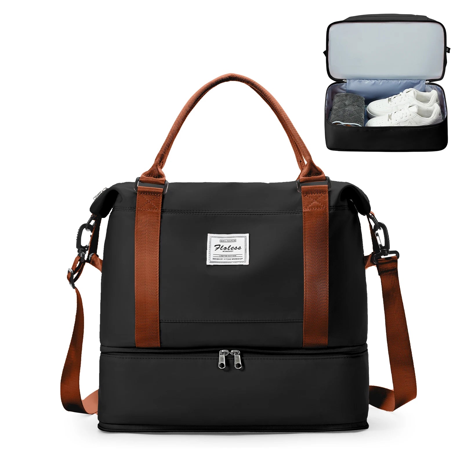 Sac weekend homme élite Pourpre-Bleu-Rose-Noir-Vert-Gris-Noir marron-Beige marron-ShopGET® 