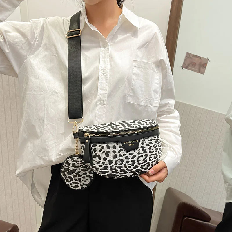 Sac banane léopard demi-lune de luxe