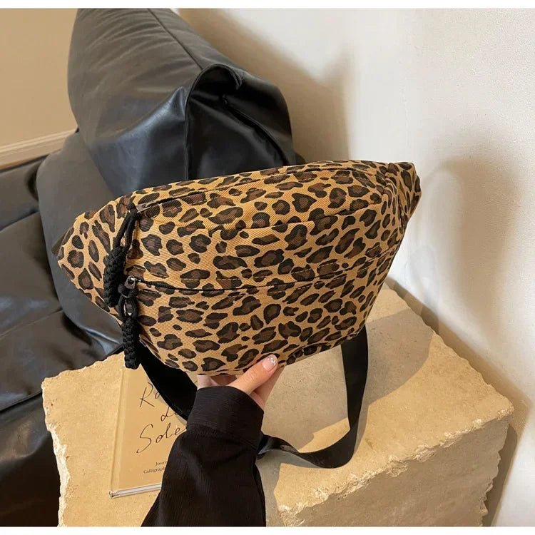 Sac banane léopard en canvas tendance