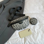 Sac banane léopard demi-lune de luxe