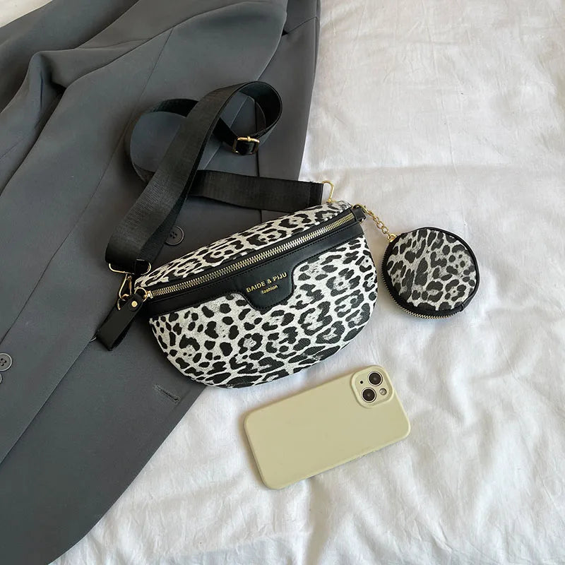 Sac banane léopard demi-lune de luxe