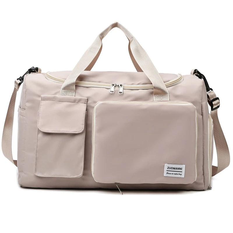 Sac weekend femme multi compartiment Vert-Bleu-Vert rose-Beige-Bleu A-Pourpre A-Gris-Rose A-Rose B-Kaki-Pourpre B-Bleu Ciel-Noir-ShopGET® 