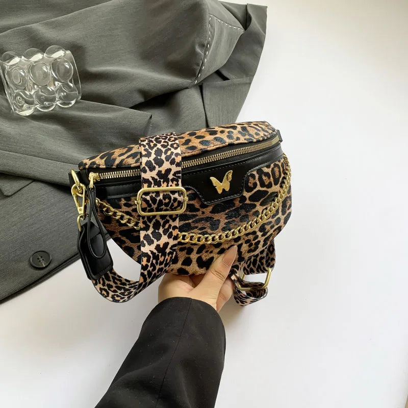 Sac banane léopard avec chaine