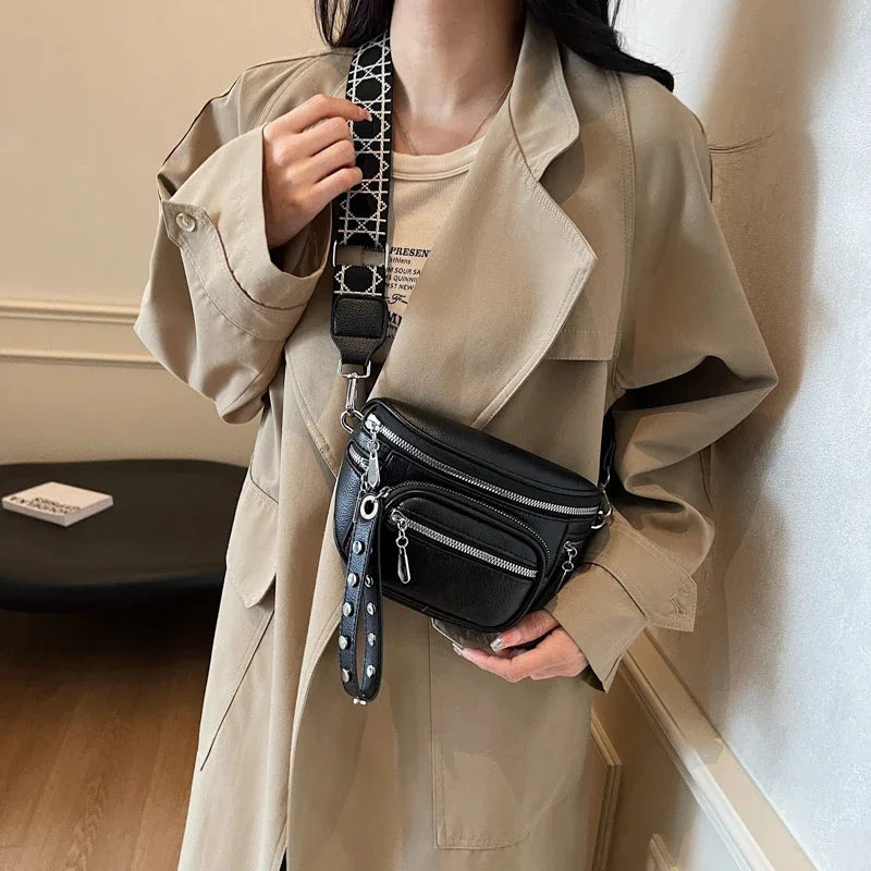 Petit sac banane cuir souple femme