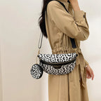 Sac banane léopard demi-lune de luxe