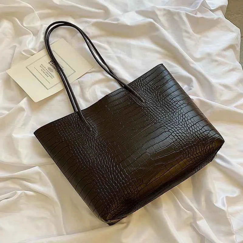 Sac cabas femme noir en cuir sans accessoires Noir / 30x32x8cm-Marron / 30x32x8cm-ShopGET® 