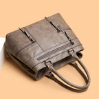 Sac cabas femme rectangulaire Gris-Marron-Jaune-Noir-ShopGET® 