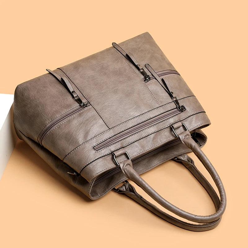 Sac cabas femme rectangulaire Gris-Marron-Jaune-Noir-ShopGET® 