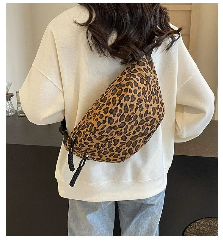 Sac banane léopard en canvas tendance