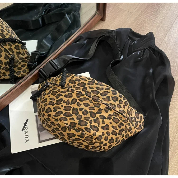 Sac banane léopard en canvas tendance