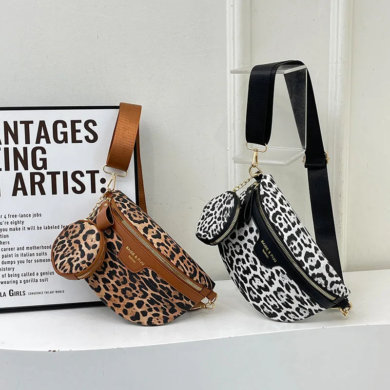 Sac banane léopard demi-lune de luxe