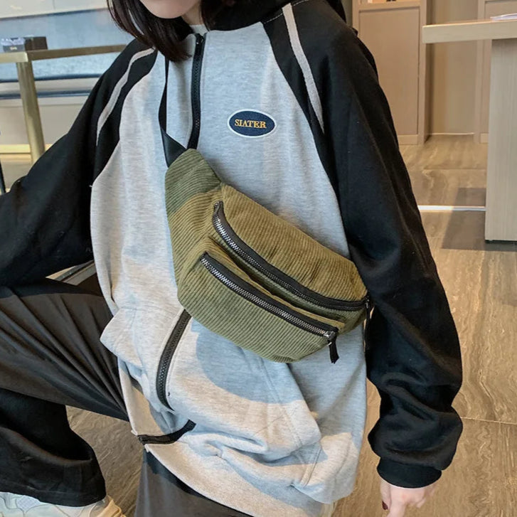 Sac banane femme moumoute noir en velours - ShopGET®