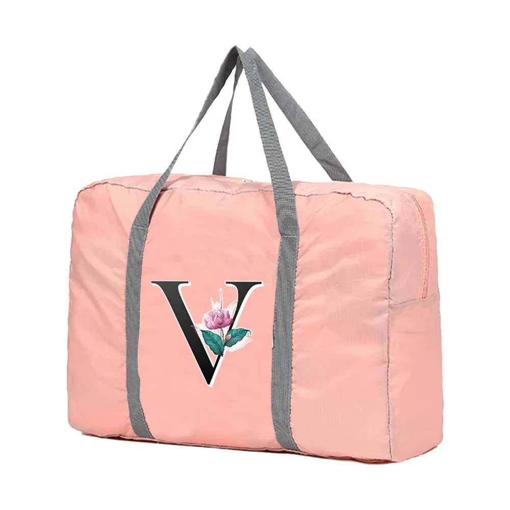 Sac weekend femme lettre prénom de S à Z Rose-S-W-V-U-T-Z-Y-X-ShopGET® 