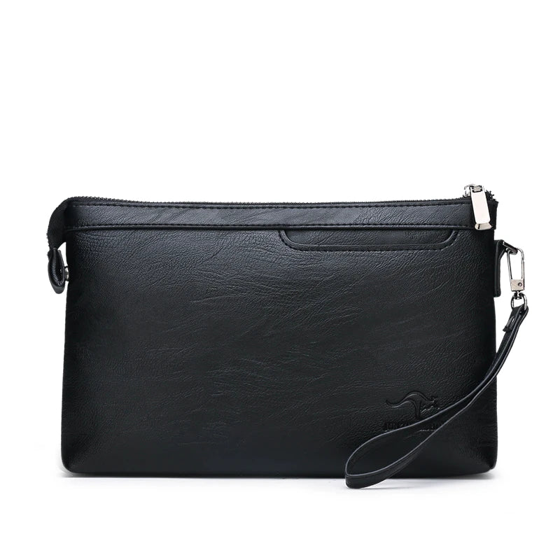 Pochette homme de luxe à fermeture éclaire Sombre / 19cm x 29cm x 3cm-Sombre / 17cm x 27cm x 3cm-ShopGET® 